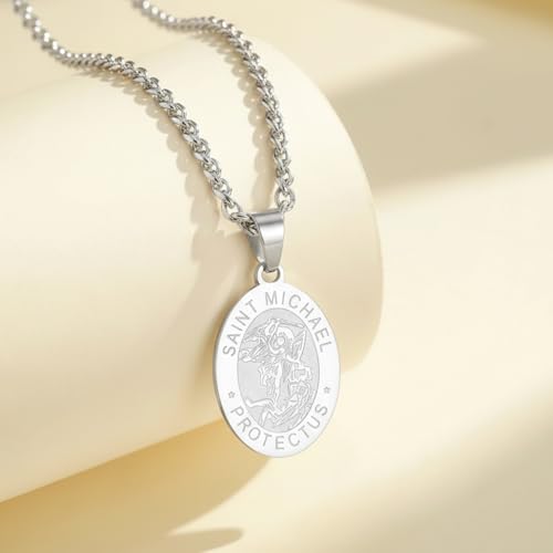 Dainty Cross Necklace for Women, 18K Gold Plated Crucifix Necklace Gift for Christian First Communion Confirmation Baptism Mother's Day silver