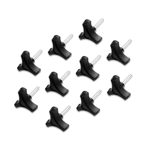 BYSOL 5/16"-18 wing nut knob with 2-inch threaded post, 2-inch diameter, 10-piece set