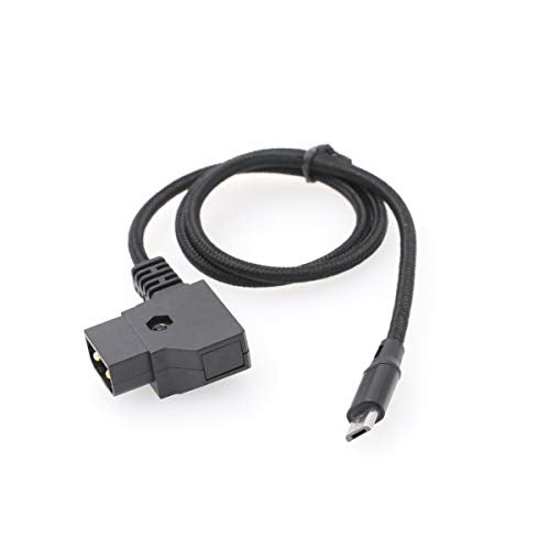 Nucleus Nano Focus Motor Power Cable P-TAP D-tap to Micro USB 14.8V 50cm for Tilta V-Mount D-tap to straight