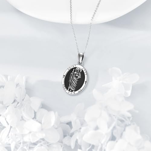 ONEFINITY Saint Jude/Santa Muerte/Pharaoh/Saint Christopher/Baphomet Necklace 925 Sterling Silver Religious Protect Necklace Baphomet Jewelry Gifts for Women Men