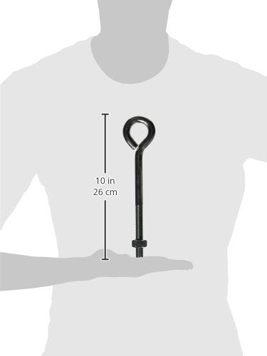 National Hardware N347-682 2160BC Eye Bolt in Zinc Plated,5/8" x 10" (Pack of 2) 1 Count (Pack of 2)