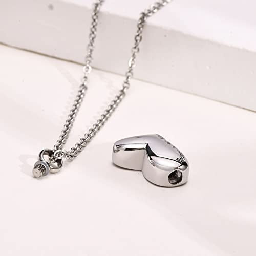 VNOX Heart Urn Necklace for Ashes - Memorial Cremation Jewelry for Ashes,Forever in My Heart Urn Locket for Ashes Stainless Steel Urns Pendant Keepsake Jewelry A.Pack of 5-Plain