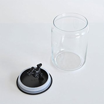 Alessi AMDR05 B "Gianni" black glass box food jar with 90cl capacity, featuring a sleek design and secure lid.