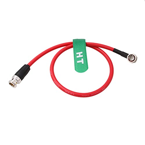 12G SDI Raw 4K 60p Video Cable Right Angle to Straight BNC 75 ohm Coaxial Shielded for Sony Alexa DSMC2 Camera Blackmagic SmallHD Atomos Monitor (50cm, Red) 50 cm