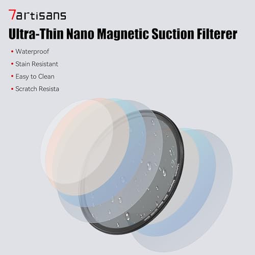 7artisans Nano Magnetic Filter UV Filter ND Light Reduction Filter/CPL Polarization Filter/GND Gradient Filter/Black Mist 1/4 Portrait Photography Filter Suitable for Lens(67mm GND0.9) 67mm Magnetic GND0.9