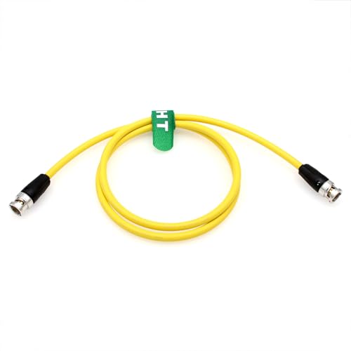 12G 4K SDI BNC Cable for Canon C400 C500 C300 V-Raptor Camera Ninja V SmallHD Portkeys Monitor Teradek Hollyland Vaxis, Yellow Canare 75 Ohm 50cm