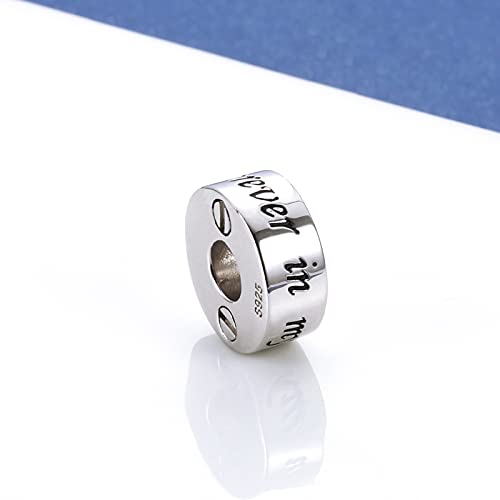 Sterling Silver Cremation Urn Bead Charm for Ashes - S925 Memorial Keepsake Bacetate Pendant Jewelry Gifts for Women Loss Loved One 01 Forever in my heart-Double Urn