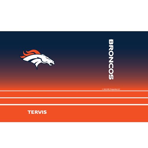 Tervis Traveler NFL Denver Broncos - Ombre Triple Insulated Tumbler Travel Cup Keeps Drinks Cold & Hot, 20oz, Stainless Steel Multicolor