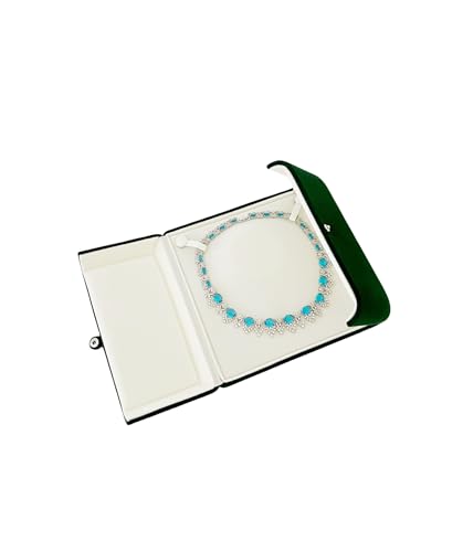 Classic Elegant Green Velvet Jewelry Case Premium Grade Material Storage Packaging (Pearl Necklace Case) Pearl Necklace Case