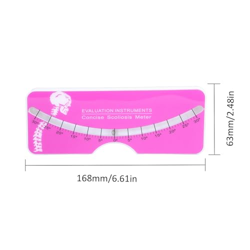 Scoliometer Scoliosis Test Scoliosis Measuring Tool 0-30° Measurement Evaluation Diagnosis of Back and Spine Scoliosis Pink