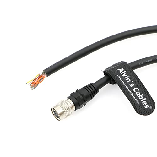 Alvin's Cables Hirose 12 Pin Female HR10A-10P-12S to Open End Shielded I/O Shielded Cable for Sony CCD| Basler Gige| AVT GIGE Industrial Camera 3M| 9.84ft 3M/9.84ft Straight 12 Pin