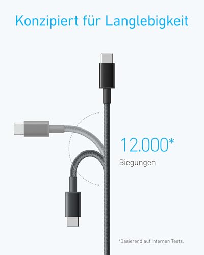 Anker 100 W USB C Cable PD 3.0 Fast Charging [3 m], Black | Charging cable USB C for iPhone 17 Pro Max/16/15 series, Samsung Galaxy S24/S25, MacBook Pro/Air, iPad Pro/Air, Pixel, Switch 3 metres 1