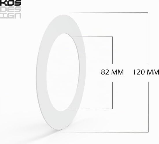 Goof Ring / Cover Ring for Recessed Spotlights - Set of 3 - ABS Plastic Filling Ring - for Ceiling Cut-outs 120 x 82 mm - in White - Clean Installation (White, 120 x 82)