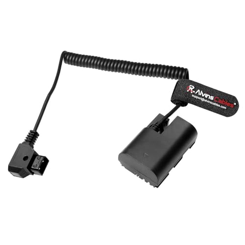 Alvin's Cables D-tap to LP-E6P Dummy Battery Power Coiled Cable for Canon EOS R5 Mark ll/ R5/ R6 Mark ll/Mark III/ R6/ R7/ R Camera E6P