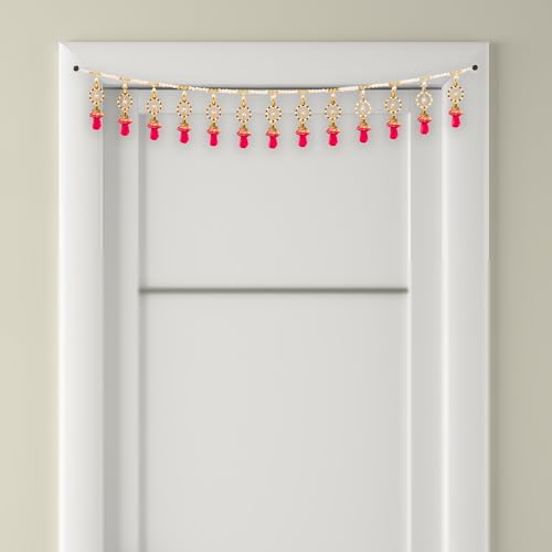 Toran Bandanwaar Decorative Hanging for Wall Door Home Temple Festival Wedding Function Party Decoration Décor and Gifting (Pink)