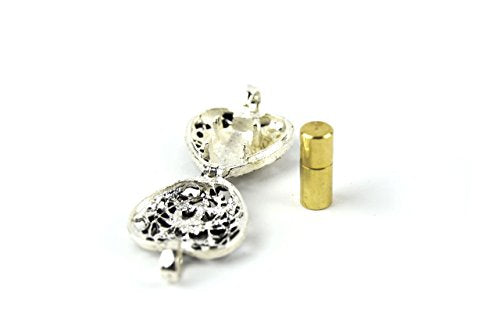 Always in My Heart Memorial Urn Locket-Filigree Pewter Tone,Silver