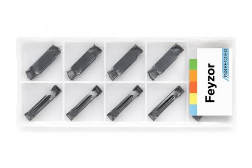 Feyzor MGMN400-C carbide grooving inserts, 4.0mm PVD-coated lathe cut-off inserts, 10 pieces