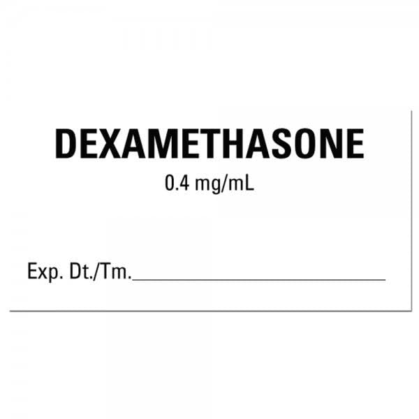LabelValue Brand - 2” x 1” DEXAMETHASONE Medical Healthcare Labels - 500 Labels/Roll | Use for Surgical Centers and Hospitals - Perfect for Patient Information, Dosage, and Drug Name