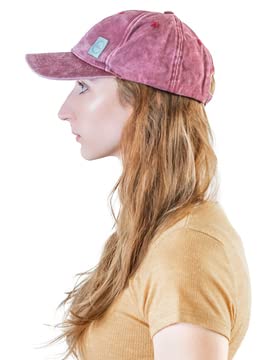 Halsa EMF Protection Hat, Baseball Cap. Washed, Faded, Structured Anti Radiation Hat with EMF RF Radiation Shielding Silver Fabric One Size-Large Rustic Red