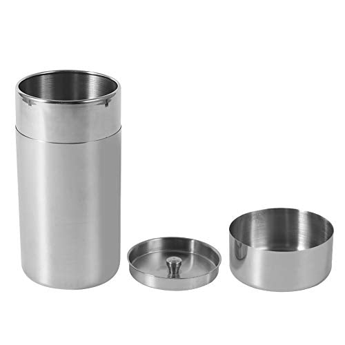 Small Tea Tin Canister, 550ml Stainless Steel Coffee and Tea Canister, Loose Leaf Tea Storage Container, Portable with Airtight Double Lids, for Tea Coffee Sugar Storage (Pack of 2) Large (Pack of 2)