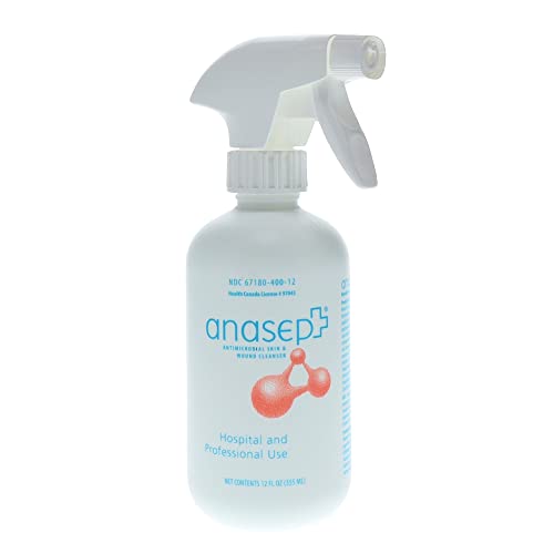 [Australia - AusPower] - Anasept-Skin and Wound Cleanser, 12 oz. Bottle with Finger Sprayer, Wound Spray, Sterile Rinse, Healing Spray for Hospital and Professional Use 