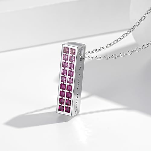 Urn Necklaces for Ashes 925 Sterling Silver Cremation Jewelry for Ashes Urns Pendant Keepsake Memorial Jewelry with Crystal for Women blue