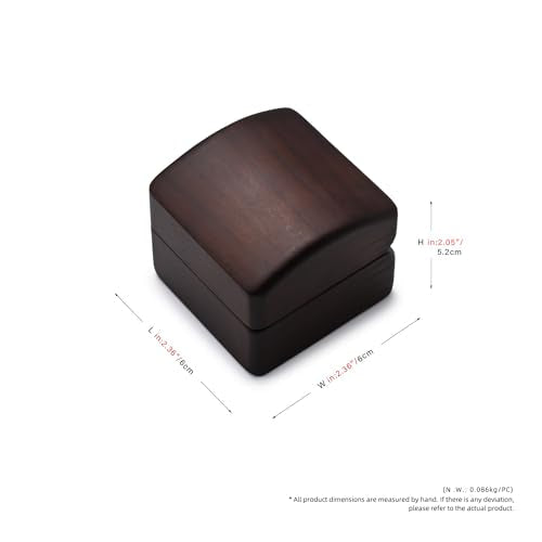 Solid Wood Proposal Engagement Ring Box Walnut Ring Gift Box Beige
