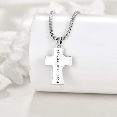 VONALA Saint Judas Tadeo 925 Sterling Silver Necklace Cross Crucifix Pendant Jewelry Gift for Women Men