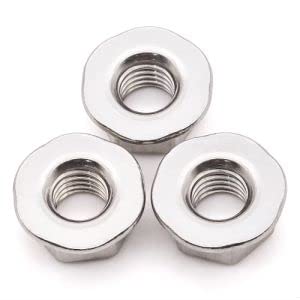 [Australia - AusPower] - (10 PCS) M12-1.75 Hexagon Flange Nuts with Non-Serrated Flange Washer Head, 304 Stainless Steel, Hex Drive, Full Thread 10 