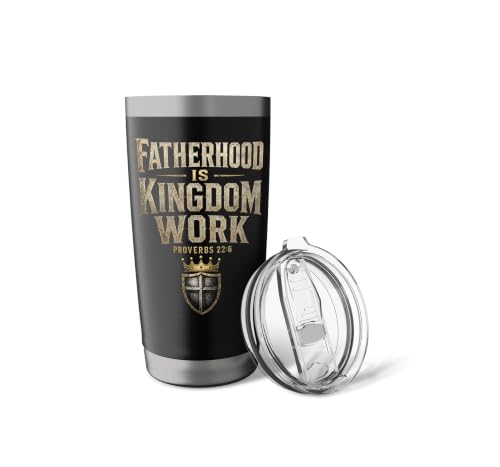 Christian Fatherhood is Kingdom Work Man of God Gift Stainless Steel Insulated Tumbler Black 567 g