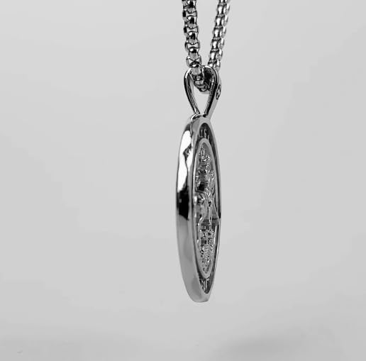 Saint George Necklace, Dragon Slayer Catholic Medal Pendant Silver