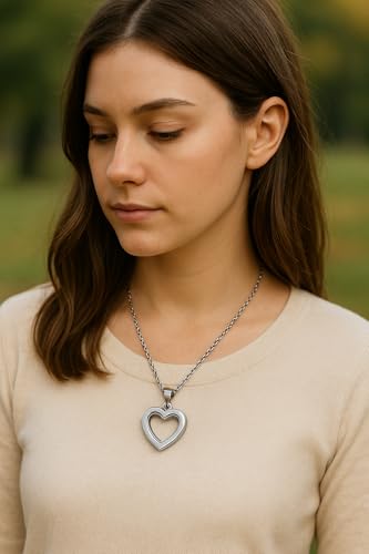Heart Pendant Necklace For Ashes Stainless Steel Hair Locket Keepsake Memory Glass Urn Cremation Vial Necklaces Black
