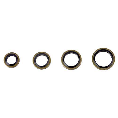 LENMISO fuel sealing washers for 8mm, 10mm, 12mm and 14mm banjo bolts, 40-piece set for Dodge Cummins fuel systems