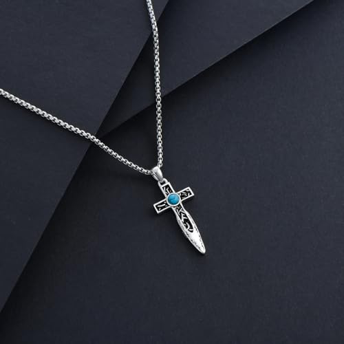 ROMANTICWORK Arrowhead Necklace 925 Sterling Silver Pendant Viking Jewelry for Anniversary Birthday Gifts Men Cross