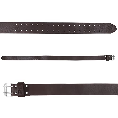 TRUTUCH chocolate leather work tool belt with multiple tool bags and durable belt design