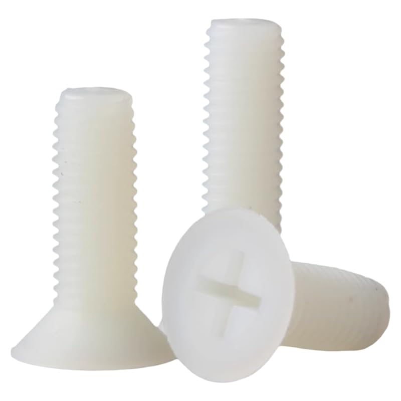 [Australia - AusPower] - Nylon PA66 M3 Plastic White Metric Cross Phillips Flat Head Screws Set Assortment Hardware Kit 4-25mm Pack of 350PCS in Plastic Storage Box (Electronics Repair DIY) M3X4-25 