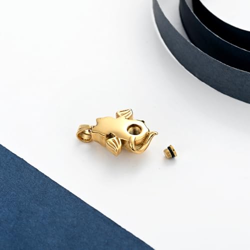 constantlife Cat Urn Necklace for Ashes Pet Ashes Pendant Cremation Jewelry Keepsake for Animal Ashes Small Locket Grieve Memorial Gift for Pet Loss Gift for Women Men Golden