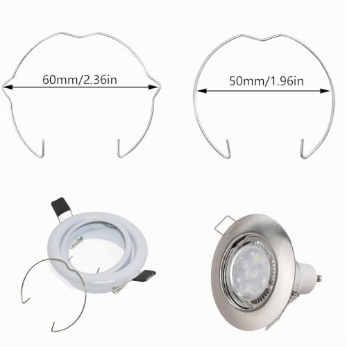 Pack of 20 Snap Rings for GU10 MR16 Diameter Downlight LED Halogen Lamp 50 mm | Retaining spring rings clips lamps clamp for halogen spotlights recessed spotlights