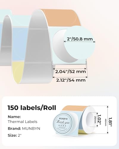 2 Inch Circle Thermal Sticker Labels+2 Inch Round Thermal Label