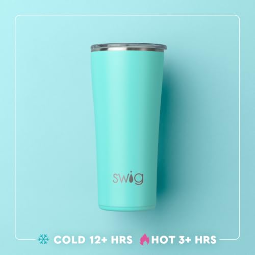 Swig Life 22oz Insulated Tumbler, Travel Coffee Tumbler with Lid, Cup Holder Friendly Travel Coffee Mug, Stainless Steel (Electric Slide)