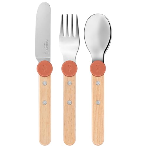 Opinel Le Petit Gourmet 3 Piece Children’s Cutlery Set (Coral) Coral