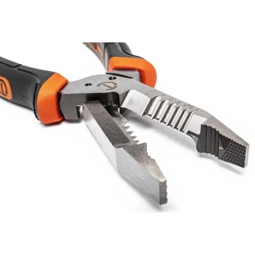 Crescent 8-inch heavy-duty wire stripper with textured handles and precision stripping jaws