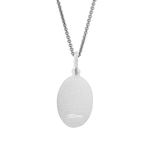 Ritastephens Italian Sterling Silver Small Oval Saint St Christopher Medal Charm Pendant Necklace, 16mm, 20mm 18.0 Inches 16x11mm medal (Small)