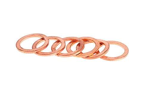 [Australia - AusPower] - M18 Flat Washer Copper Sealing Ring, Inner Diameter 18mm, Outer Diameter 22mm, Thickness 1.5mm, Metric Sealing Washer, 30Pieces 