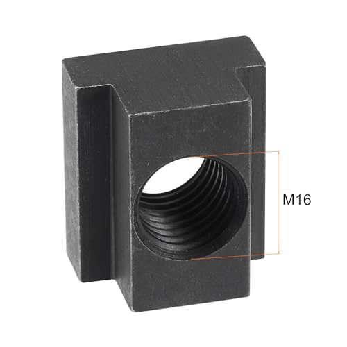 Boxonly M16 alloy steel T-slot nuts, black oxide finish, Grade 8.8, tapped through slot, 5-piece set