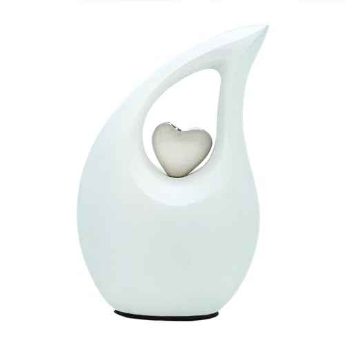 Urns for Human Ashes Mini Urn with Pink Heart Cremation Keepsakes for Ashes Ash Holders Pink Heart Urn ERN Tiny Little with Premium Velvet Bag (White Matte with Silver Heart) White Matte Extra Small - EXS - 3 Cubic Inches / 3 Teaspoons