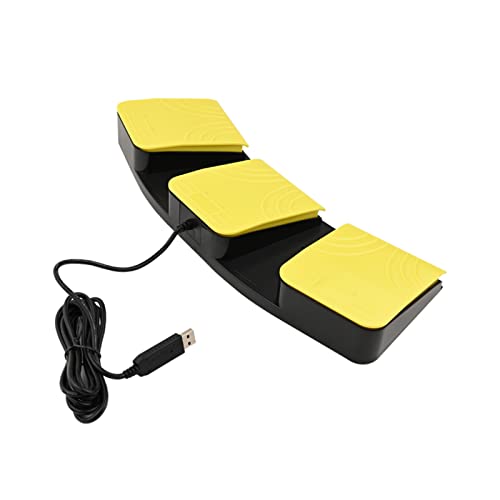 USB Foot Pedal for PC Gaming,Optical Control Foot Switch,Computer Map Mouse Keyboard Hotkey Combination Key Keypress Simulator Program Page Turner Transcription HID (Triple Pedal) Triple Pedal