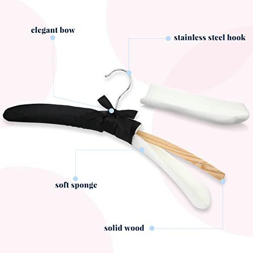 Qunclay 12 Packs Padded Clothes Hangers for Sweater Women Satin Hangers