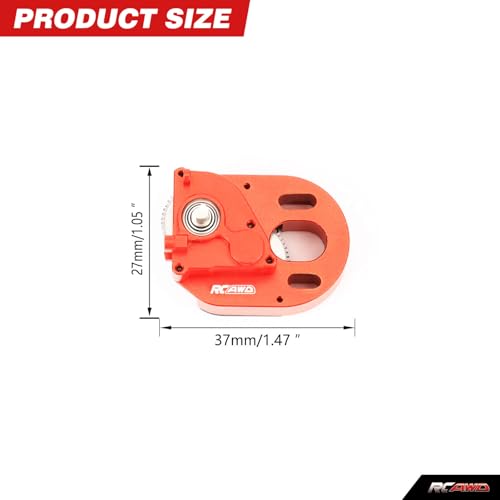 RCAWD Full Metal 370 Gearbox w/16T Gear for Axial 1/24 SCX24 Red