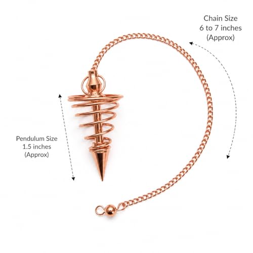 Jet Authentic Vortex Copper Metal Pendulum with Chain for Meditation, Dowsing & Spiritual Practices | Spiritual Tool Copper Divination Pendulum